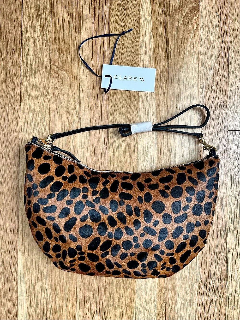 NWT Clare V. Lune Shoulder Bag in Cheetah Hair On